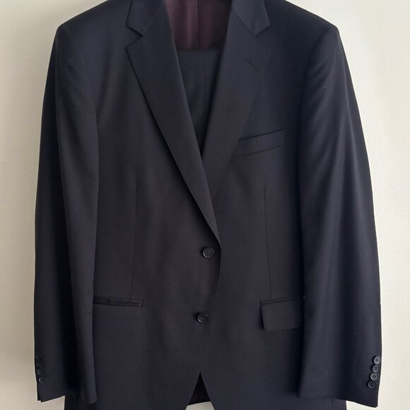 $1700 Samuelsohn Harry Rosen Dark Navy Wool Suit -42. Pants 36-37 - Picture 11 of 16